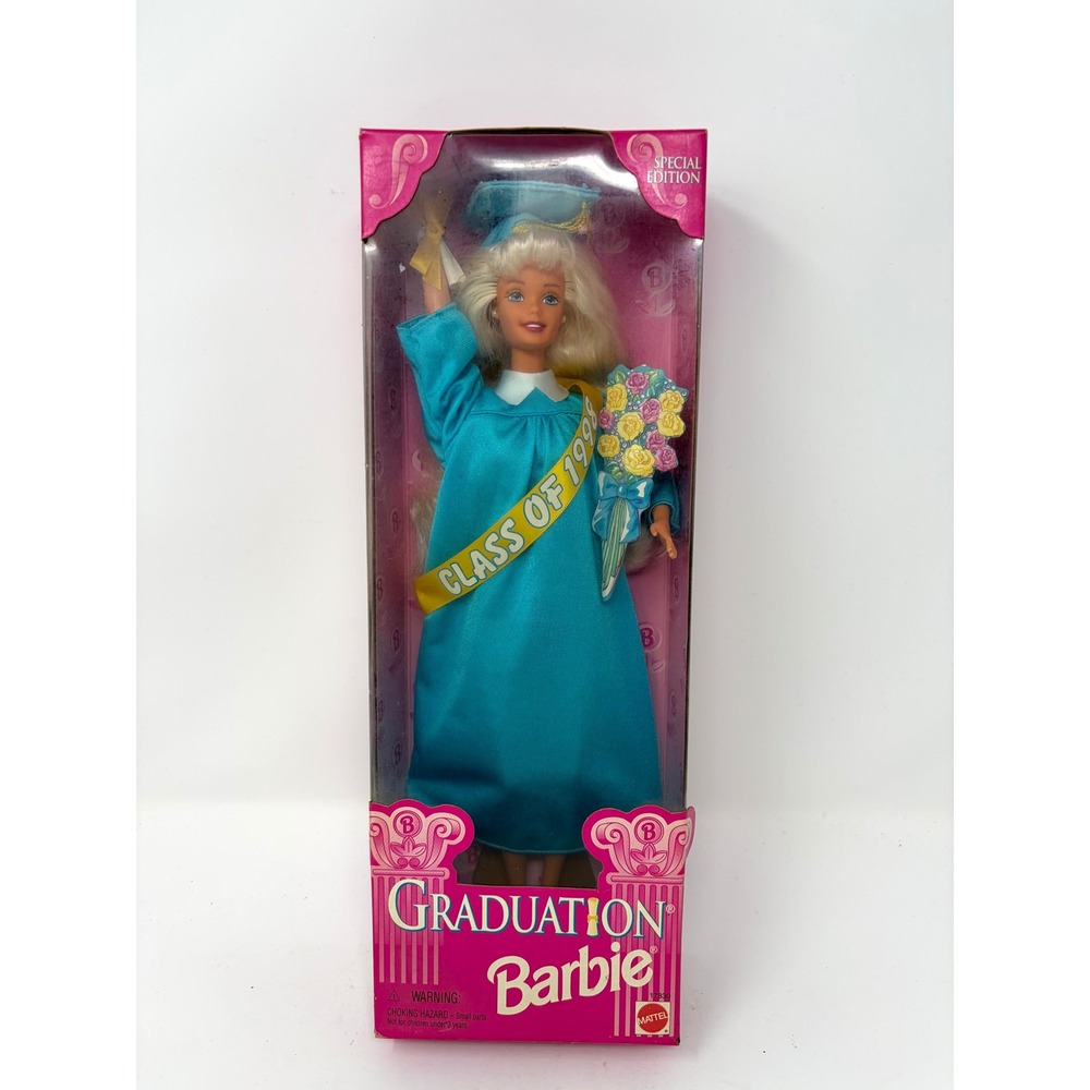 1997 Graduation Barbie Doll Special Edition Class of 1998 Teal Gown Mattel 17830